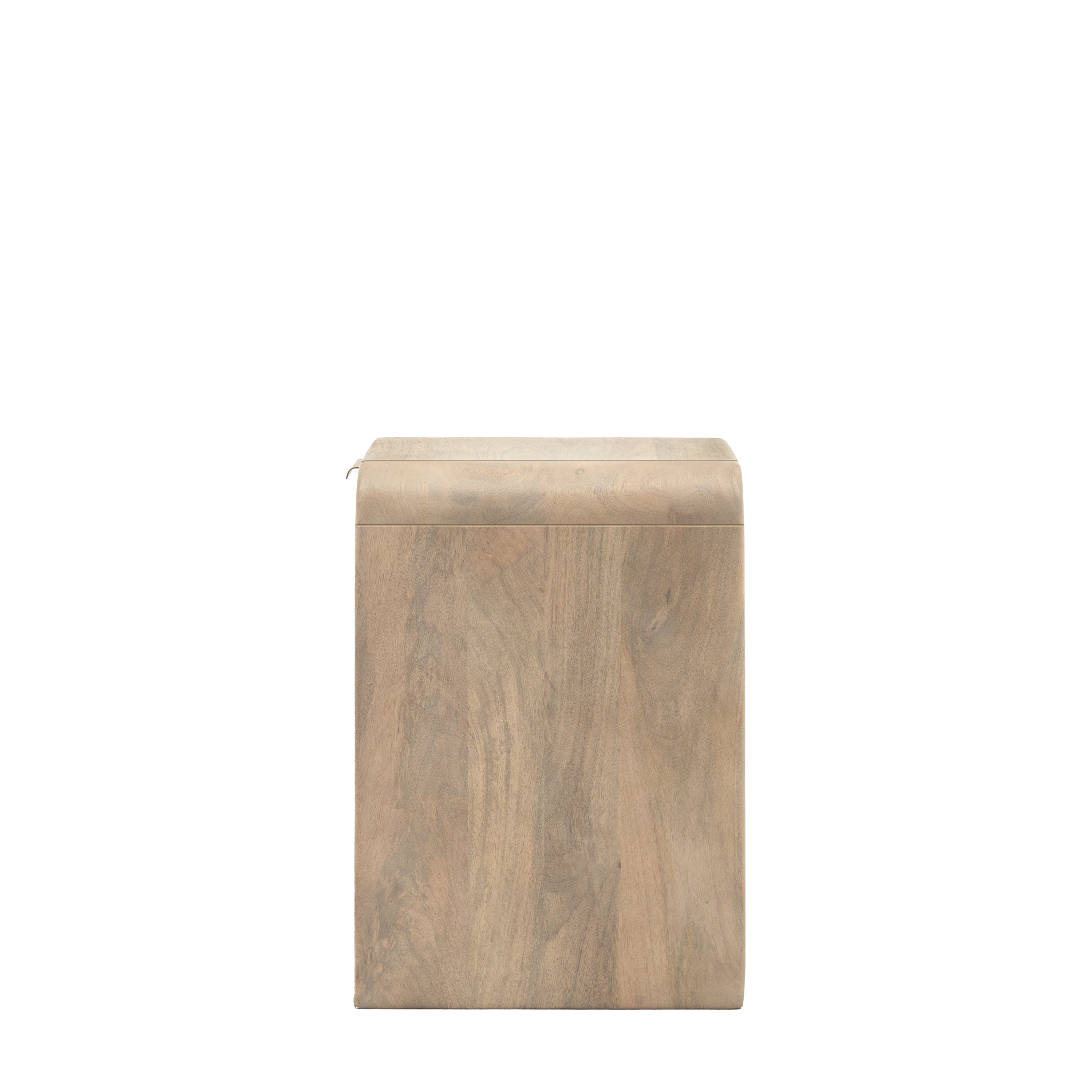 Antrury Natural Mango Wood Curved Bedside Table